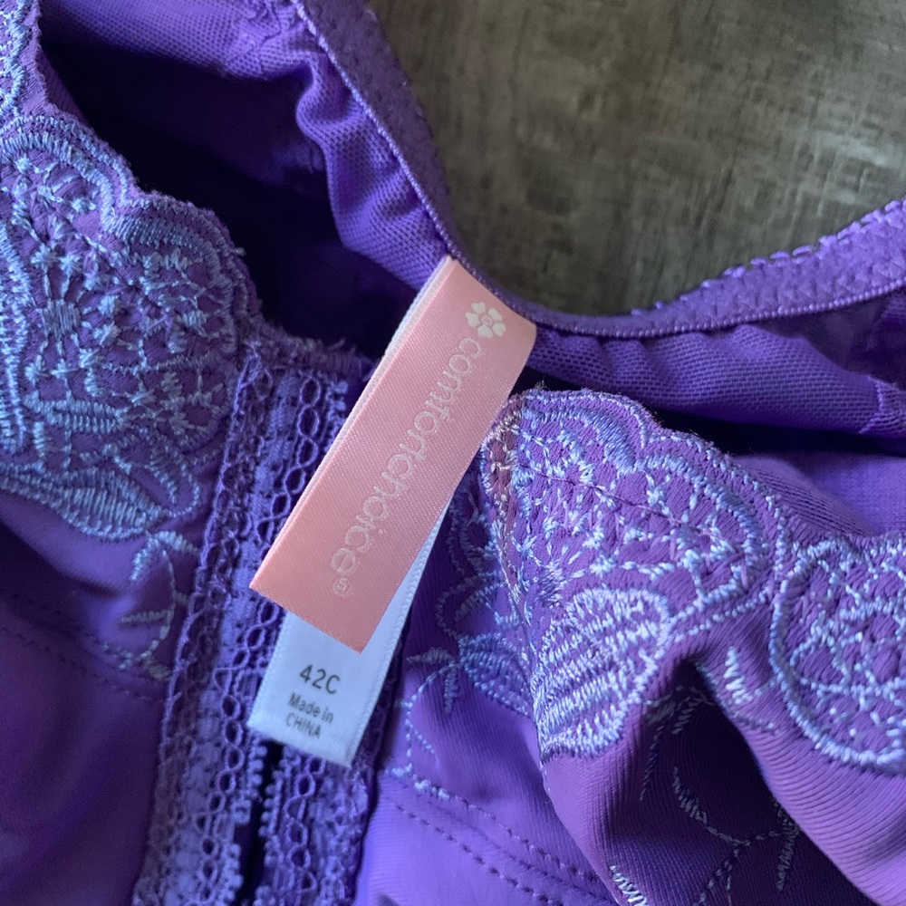 Wireless Lace Bra By Comfort Choice® Lilac… - Picture 5 of 7